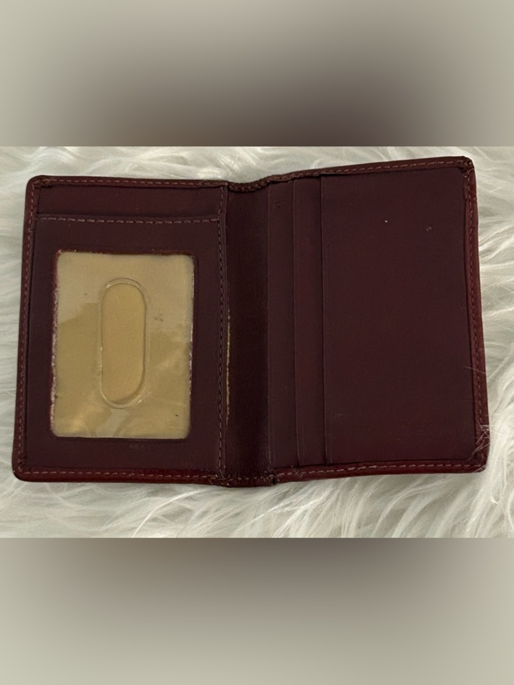 Coach Signature Burgundy Canvas Leather Wallet Mini Compact ID Holder - Picture 6 of 7